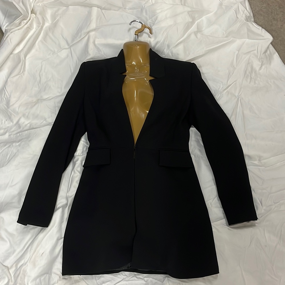 Zara black jacket, trench length